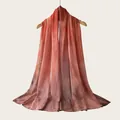 High-quality watercolor gradient viscose scarf for women, lightweight casual pashmina - Brick Red Gradient Striped Style (RM70/180-22#) / 180cm
