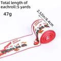 6.4cm wide Christmas ribbon with Santa Claus train pattern for festive DIY decoration - Train Style / Z2-50