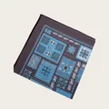 Elegant blue silk scarf with geometric prints and elephant motifs for women accessories - 58cm / Blue Elephant Totem (58CM-42#)