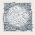 Elegant light blue floral print square scarf with delicate vine patterns for women - 110X110CM / Light Blue Vine Floral (Bo110cm-17#)