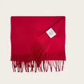 Sciarpa di lusso in 100% lana australiana rosso vivo con eleganti e lunghe frange - Bordeaux