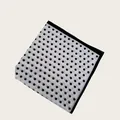 Classic black and white polka dot silk neck scarf for women spring summer fashion accessory - 58cm / White Base with Black Polka Dots (58CM-16#)