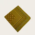 Elegant olive green square silk scarf featuring floral and geometric patterns for women - 58cm / Olive Green Totem Print (58CM-19#)