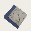 Elegant blue floral print square silk scarf for women stylish bandana shawl accessory - 58cm / Off-White Daisy Patchwork (58CM-22#)