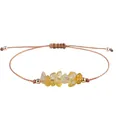 Pulsera bohemia de hilo de cera trenzado con fragmentos de piedra citrina amarilla - Citrino