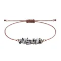 Bohemian braided wax cord bracelet with natural irregular spotted Dalmatian jasper stones - Dalmatian Jasper