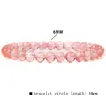 Elegant 6mm pink natural stone bead bracelet with a 19cm inner circle length size - Red Watermelon