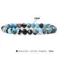 6mm natural stone beaded bracelet with 19cm circle length for men and women - Blue Fire Agate