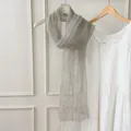Soft grey lightweight faux silk scarf with breathable sheer texture for elegant women - 180cm / Dark Gray