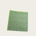 Elegant blue and white leaf print silk square scarf with light green border for women - 58cm / Blue White Green Geometric Leaf (58CM-26#)