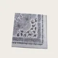 Elegant square bandana scarf featuring a delicate blue paisley and floral print pattern - 58cm / Blue Paisley (58CM-29#)