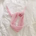 Elegante lichtroze geplooide sjaal en veelzijdige haarband voor dames mode accessoire - Lichtroze