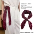Elegant retro burgundy paisley print satin waist scarf belt for women's dress decor - 70cm / Wine Red Paisley Style