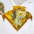 Elegant yellow floral sun protection face mask scarf for breathable UV neck protection - 50*50CM / Yellow Large Flower