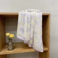 Elegant purple and yellow rose floral print thin neck scarf for women spring fashion - Elegant Purple