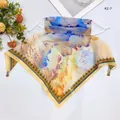 Multicolor landscape print sun protection face mask scarf for summer outdoors use - 50*50CM / Ink Landscape Cherry