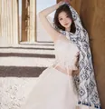 Lightweight white scarf with blue floral print and tassels for beach sun protection - 180cm / Blue Plum Blossom Vine