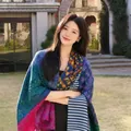 Elegant vintage style colorful printed silk scarf shawl with Maillard tones for women - 180cm / West Yunnan Colorful Paisley