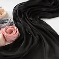 Elegant lightweight summer silk scarf shawl in black and assorted pastel floral rolls - 180cm / Carbon Black