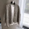 Elegant Maillard print lightweight scarf shawl with tassel details for autumn fashion - 180cm / Old Money Zebra
