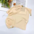 Light peach breathable sun protection silk face mask with magnetic buckle detail - 50*50CM / Pink Orange Floral