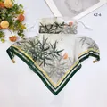 Breathable silk sun protection face mask with bamboo print and magnetic buckle - 50*50CM / Bamboo and Ink (KZ-6)