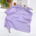 Elegant purple chiffon sun protection face mask with magnetic buckle and ear loops - 50*50CM / Light Purple Chiffon