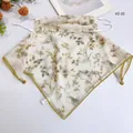 Breathable floral print UV protection face mask scarf with elegant magnetic buckle - 50*50CM / Cream Vintage Floral