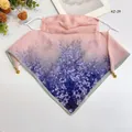 Elegant pink purple floral gradient sun protection face mask scarf with magnetic clasp - 50*50CM / Pink-Purple Gradient Floral (KZ-29)