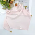 Light pink silk-feel sun protection face mask with magnetic clasp and gold details - 50*50CM / Light Pink (41#)