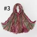 Vintage gradient pleated viscose long scarf with fringe in burgundy and green, color #3 - Red Green Gradient Style (#3) / 190*75cm