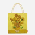 Artistic canvas tote bag featuring Van Gogh's Sunflowers print in high detail. - Yellow Sunflower