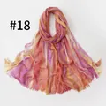 Elegant gradient pleated rayon long scarf in pink and orange shades, color code #18 - Pink Orange Purple Gradient Style (#18) / 190*75cm