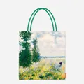 Large canvas tote bag featuring a vibrant Impressionist oil painting fine art print - Poppy Field