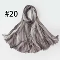 Lightweight grey gradient pleated rayon scarf for women with vintage fringe details #20 - Gray Tone Gradient Style (#20) / 190*75cm