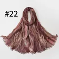 Elegant vintage gradient striped crinkled long scarf with delicate fringed edges, style #22 - Purple Red Brown Beige Gradient Style (#22) / 190*75cm