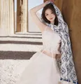 Elegant blue and white floral print silk scarf shawl for women in vintage style - 180cm / Blue Plum Blossom Vine