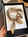 Elegant yellow paisley silk scarf belt with a vintage old money style niche design - 70cm / Prosperous Champagne Paisley