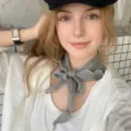 Elegant retro grey 100% linen neck scarf for women featuring a stylish bow tie design - Linen Triangle Scarf / Grey Polka Dot