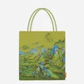 Canvas tote bag featuring a vibrant traditional Chinese landscape painting print detail. - Traditional Landscape Art