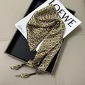 Geometric pattern silk waist scarf with elegant beaded tassels and silk finish - Colorful Round Geometric Style (款式-74)