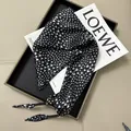 Elegant black and white houndstooth patterned silk triangular scarf for waist or neck - Black and White Abstract Bird Pattern (48)