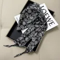 Elegant black and white paisley print triangular waist scarf for women versatile tie belt - Black and White Paisley Waist Tie (41)