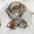 Elegant 35x140cm chiffon scarf featuring a vintage cashew floral print for stylish women - Warm Narrative