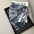 Elegant blue damask pattern silk triangular scarf waist belt for women luxury style - Navy Damascus Pattern with Rings (Style-85)