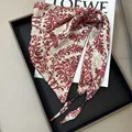 Elegant red and cream baroque floral triangle silk scarf waist accessory for women - Red and White Baroque Pattern (Style-83)