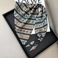 Elegant black striped silk scarf with colorful horse pattern for women fashion accessories - Earth Tone Striped Running Horse (Style-82)