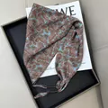 Elegant paisley pattern blue and brown triangular silk waist scarf with luxury feel - Blue and Brownish Red Paisley Style (款式-70)