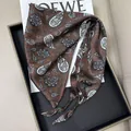 Elegant brown paisley print triangular waist scarf for a stylish versatile look. - Coffee Brown Paisley Print Style (款式-16)