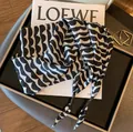 Elegant black and white wavy striped triangular silk scarf with sparkly tassel accents - Black and White Wave Pattern (Style-14)